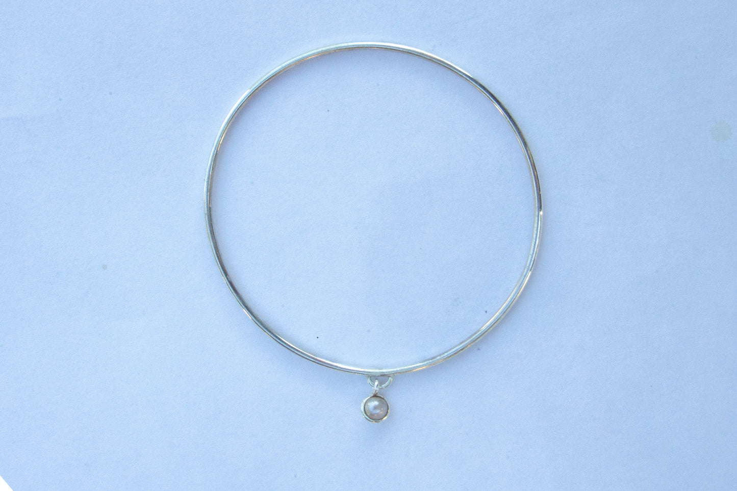 Silver Pearl Bangle