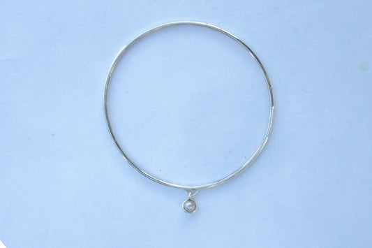Silver Pearl Bangle