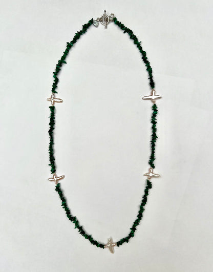 Malachite and pearl crosses